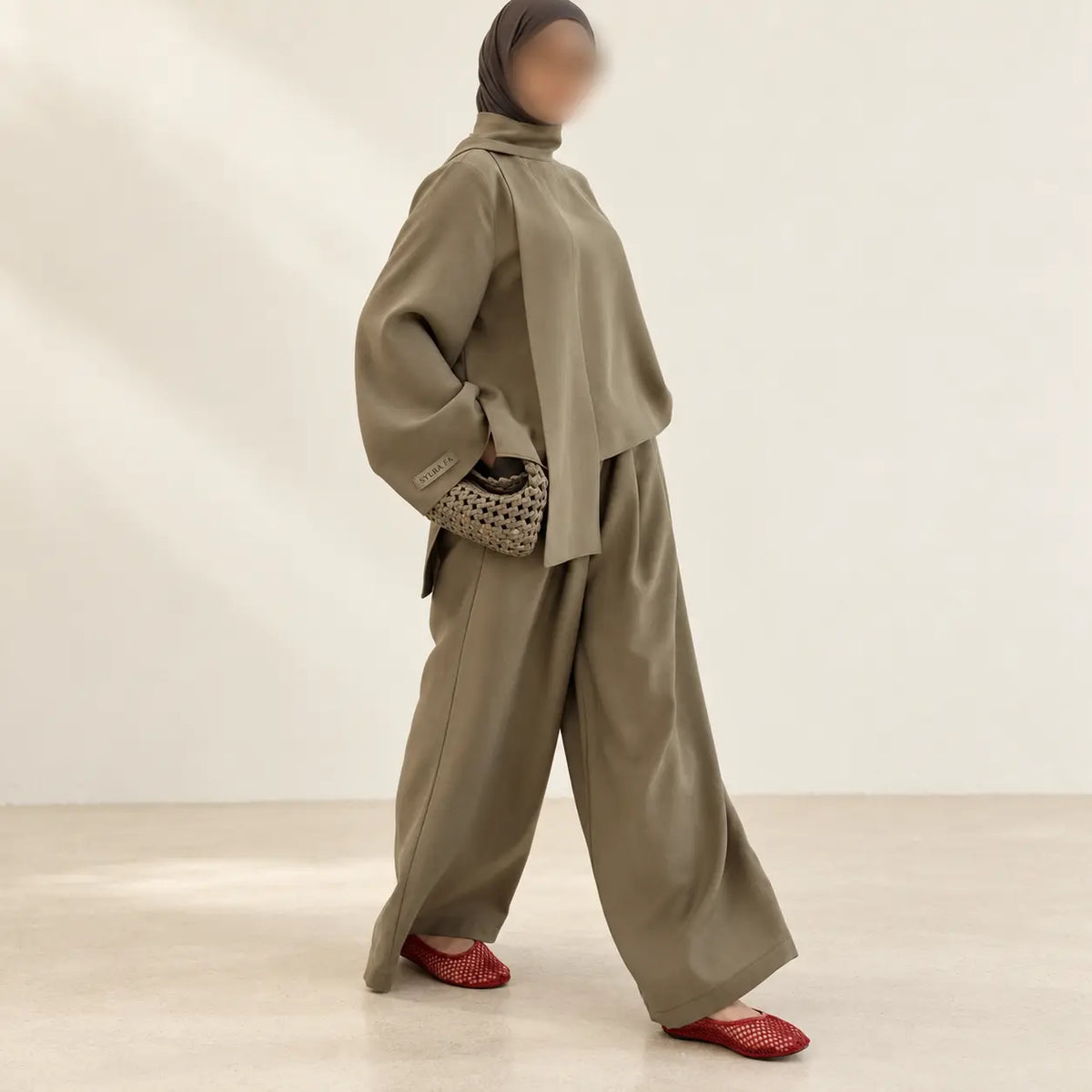 Ensemble pantalon ample — olive