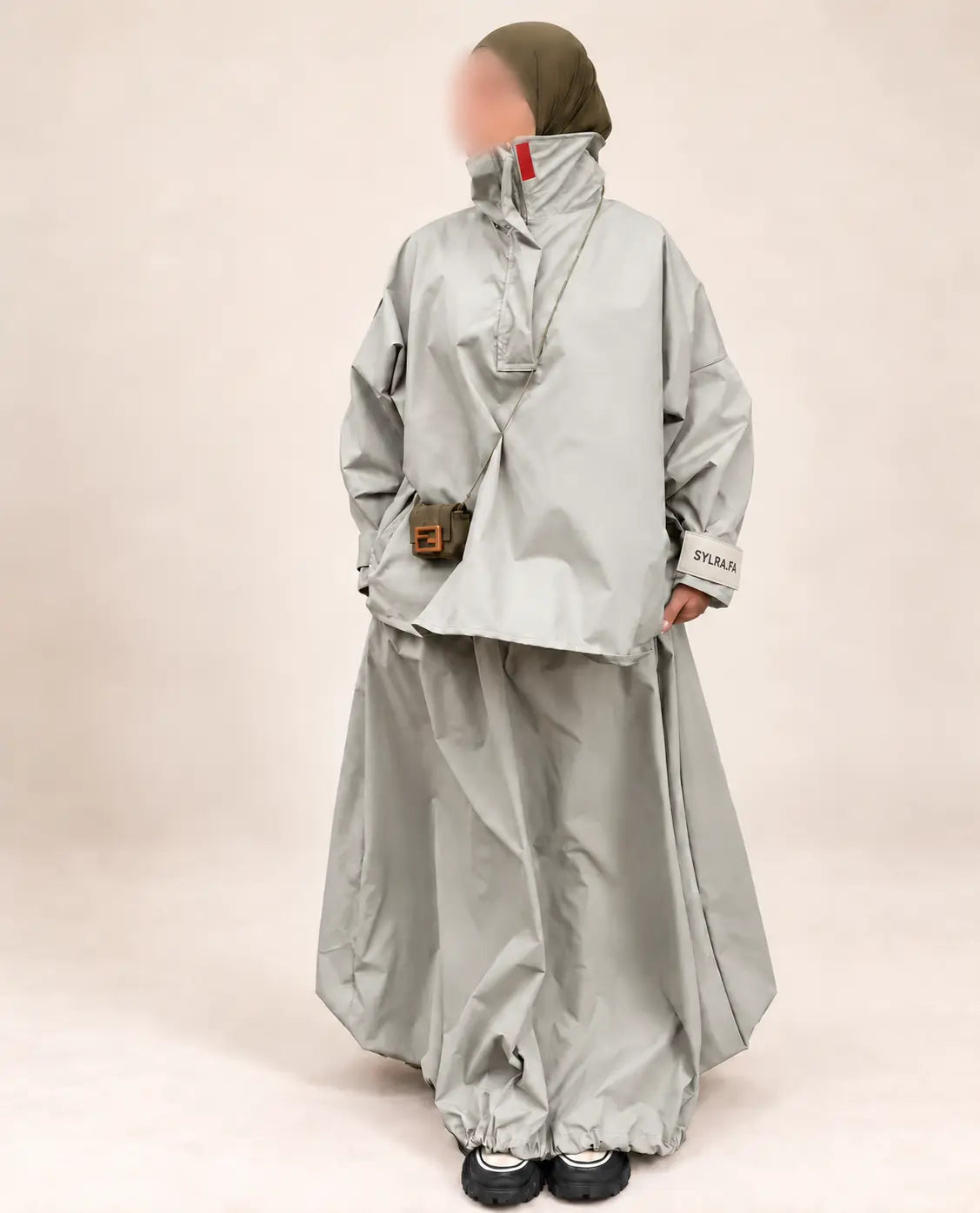 Ensemble à col montant — gris perle